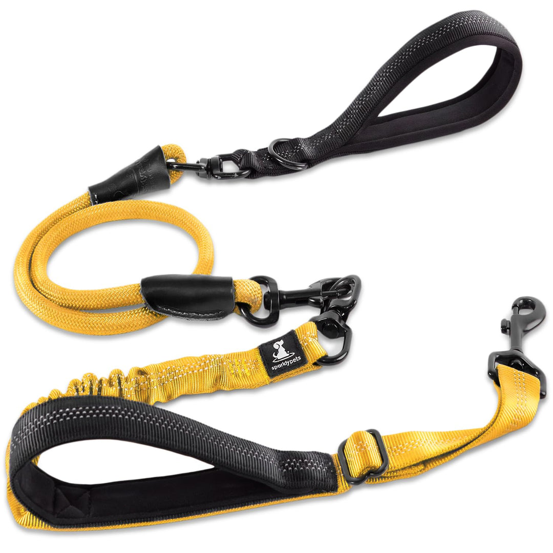 Strapazierfähige Bungee-Leine für grosse und mittelgrosse Hunde mit Anti-Zug für Stossdämpfung, ruts