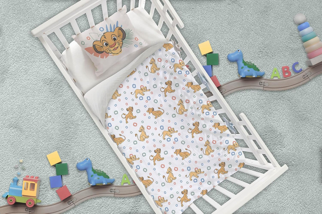 Bettwäsche der König der Löwen, für Junior- oder Babybett, Bettbezug 100 x 140 cm + Kissenbezug 40 x