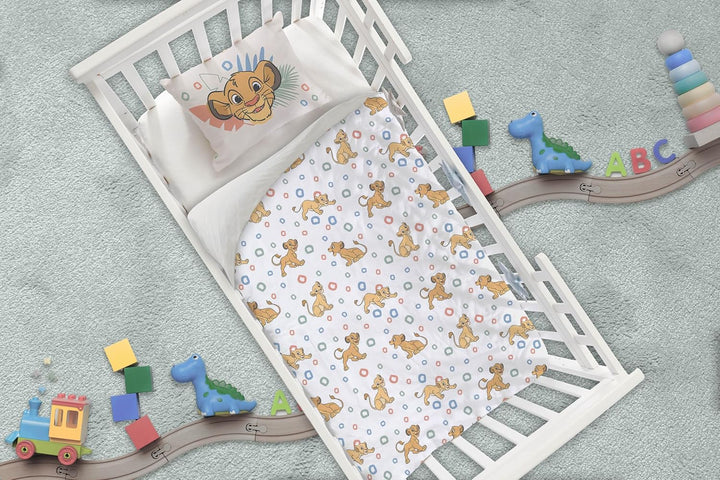Bettwäsche der König der Löwen, für Junior- oder Babybett, Bettbezug 100 x 140 cm + Kissenbezug 40 x
