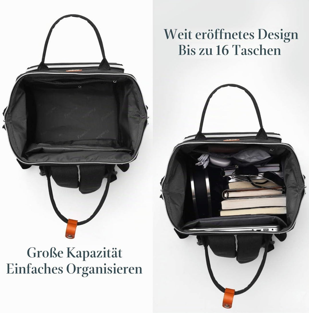 Rucksack Damen, Rucksack Schule mit 15.6 Zoll Laptopfach &amp; USB-Ladeanschluss,Schulrucksack Mädchen T