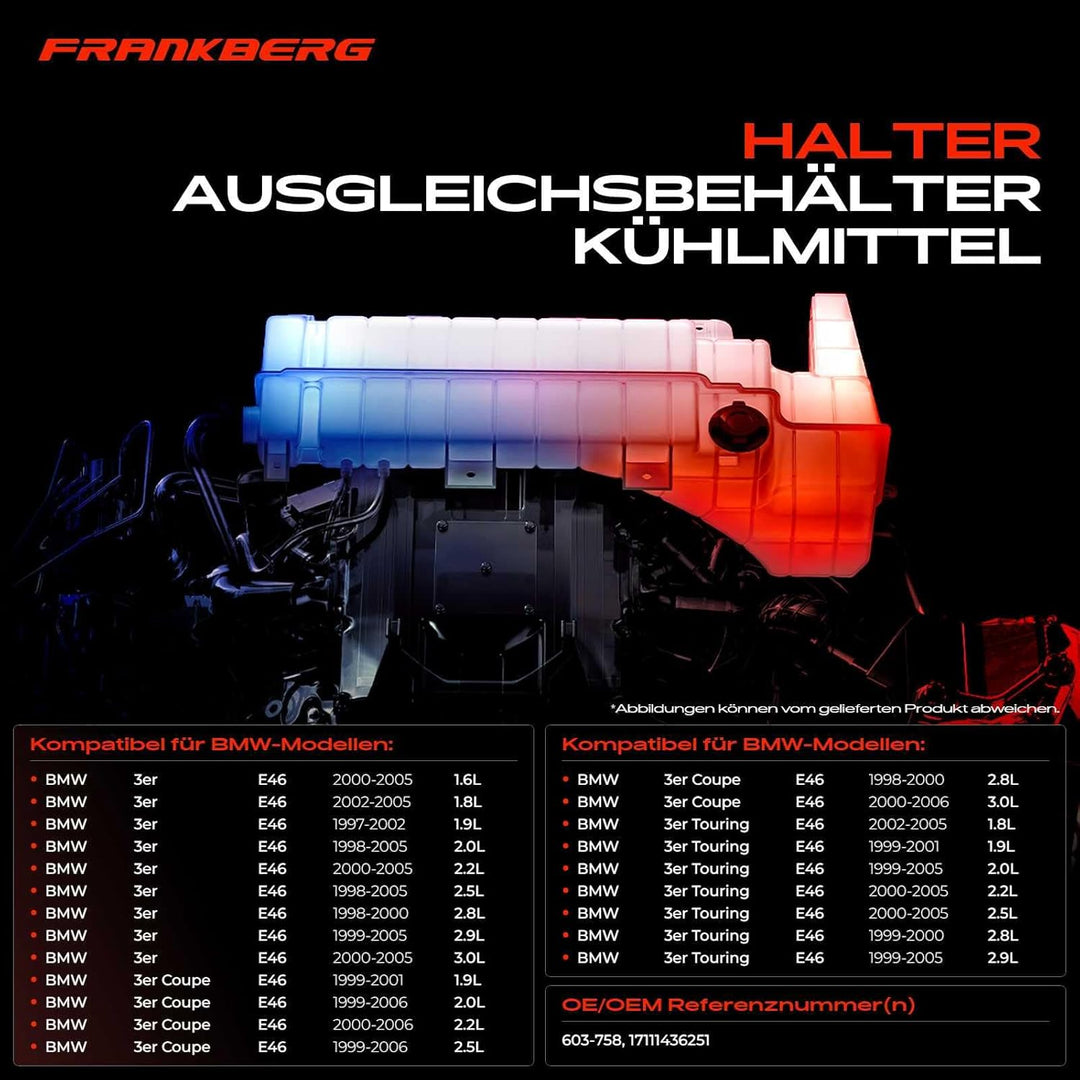Frankberg Halter Ausgleichsbehälter-Kühlmittel Automatikgetriebe für 3er E46 Z4 Roadster E85 Z4 Coup