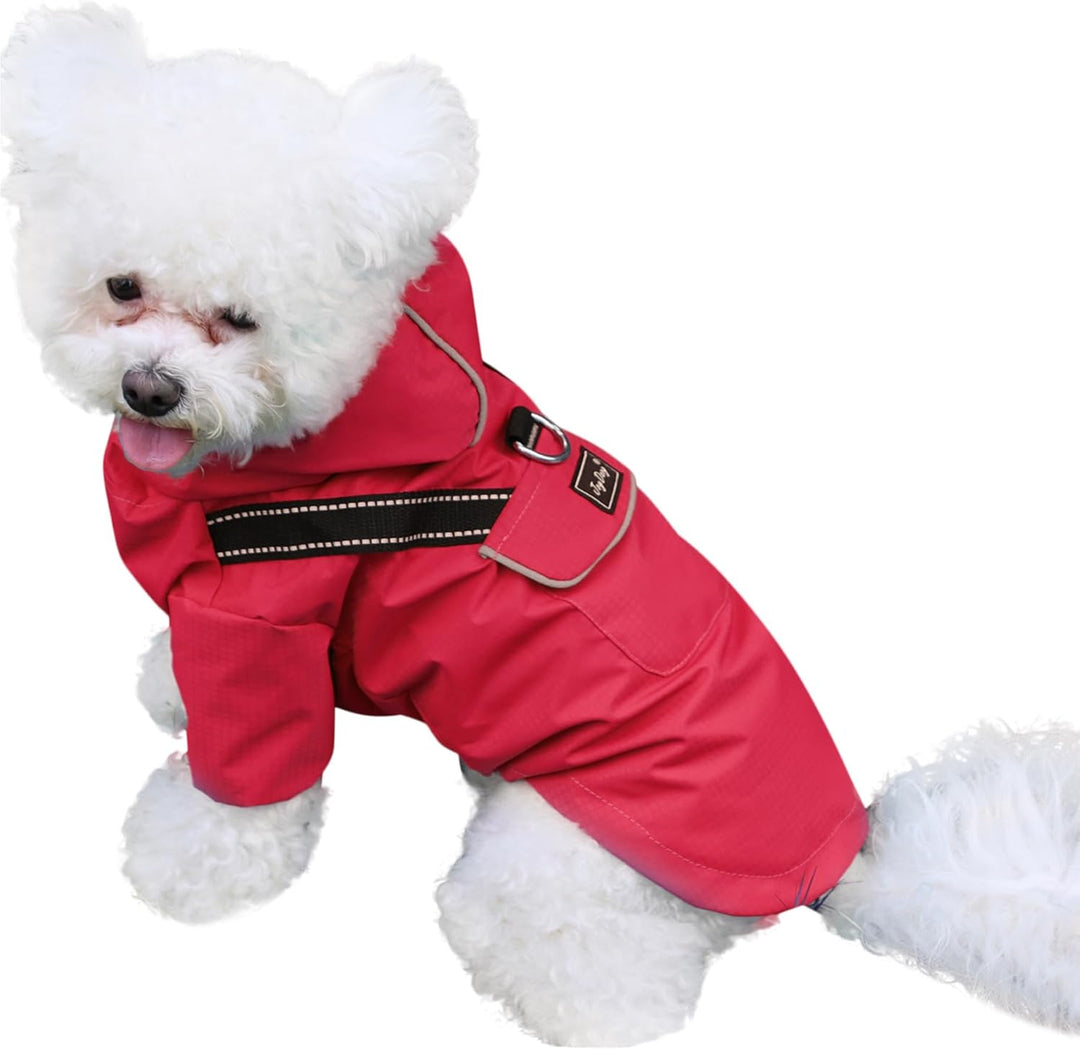 JoyDaog Regenmantel für extra kleine Hunde mit Kapuze, wasserdichte Outdoor-Regenjacke für Hunde, We