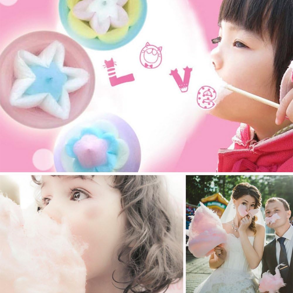 500W Zuckerwattemaschine, Mini Home DIY Süssigkeitenmaschine, 220V Zuckerwattegerät, mit 10 Zuckerwa