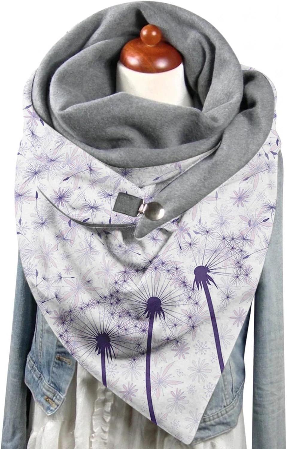 Dreieckschal Damen Schals Lässige Weich Kopftücher Dreieck Winterschal Herbstschal mit Button Knopf