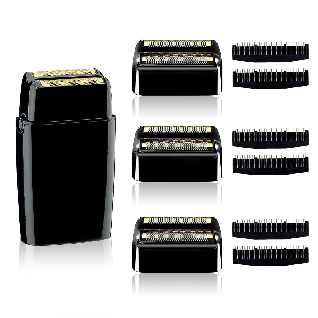 Ersatz-Rasierklinge kompatibel mit BaByl**sPRO Double FXFS2 - Metallfolie (Schwarz, 3er Pack), Schwa