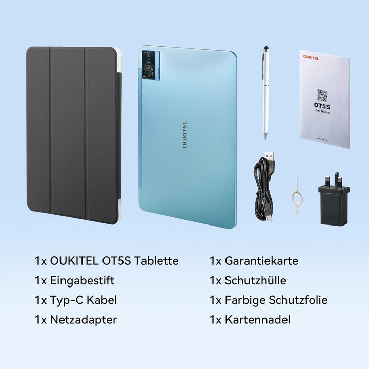OUKITEL OT5S Tablet 12 Zoll - 2024 Neueste Android 14 Tablet 24GB RAM+256GB ROM(2TB TF) Gaming Table