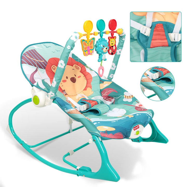 Baby Wippe mit Beruhigenden Vibrationen, Babyschaukel Elektrisch mit Liegefunktion, Verstellbare Rüc