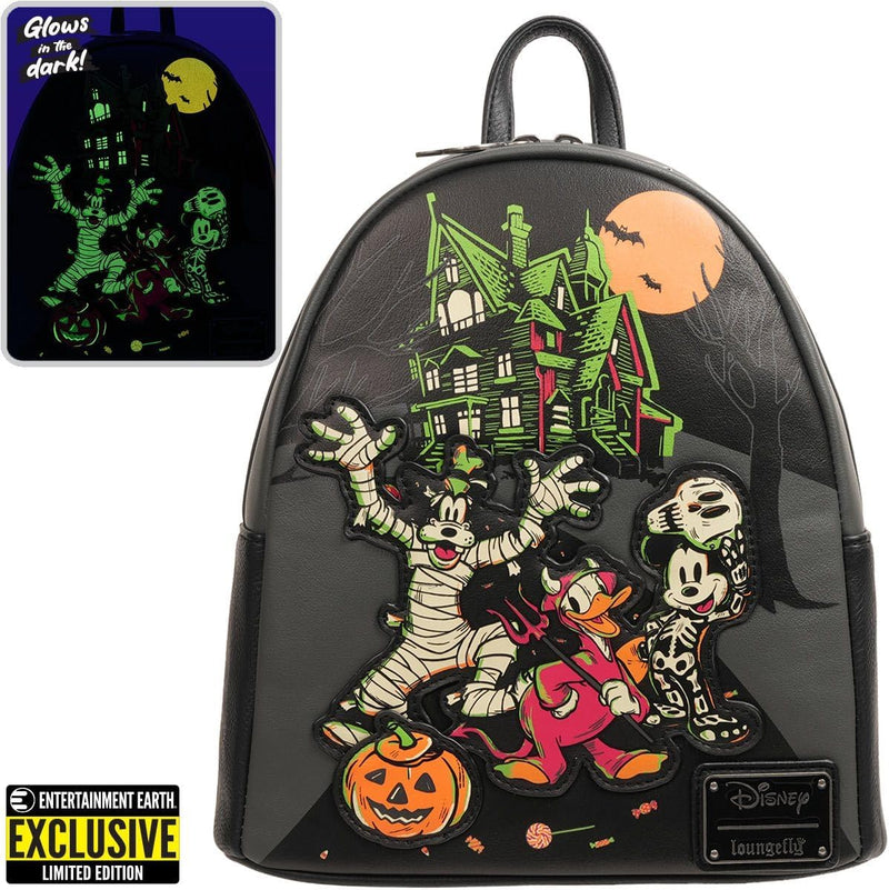 Disney 100 Halloween Trick or Treaters Mini-Rucksack, leuchtet im Dunkeln – Entertainment Earth Excl