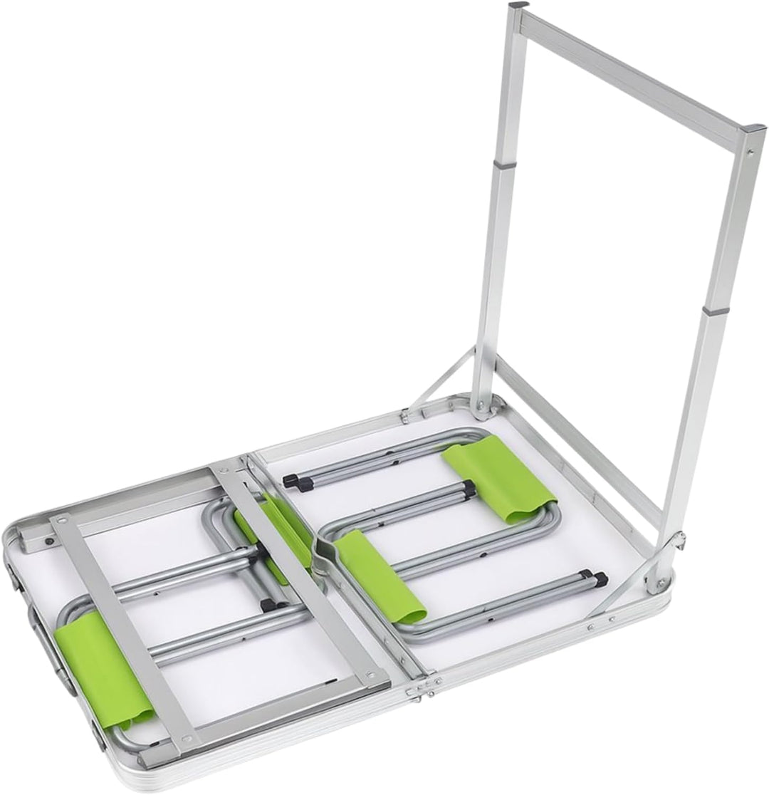 Generisch Faltbarer Campingtisch mit 4 Hockern – Klapptisch höhenverstellbar 54–71 cm – Aluminium Pi
