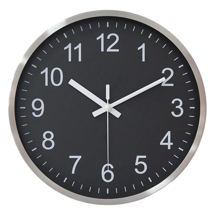 HZDHCLH 30cm geräuschlosem funkuhr wanduhr, digital Gross, für Wohnzimmer, Küche (Schwarz), Schwarz