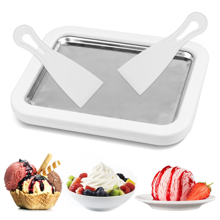 Eiscreme Roller Maker Pan mit 2 Spateln, Ice Rolls Platte zum Roll Eis selber machen, Eiscreme Masch
