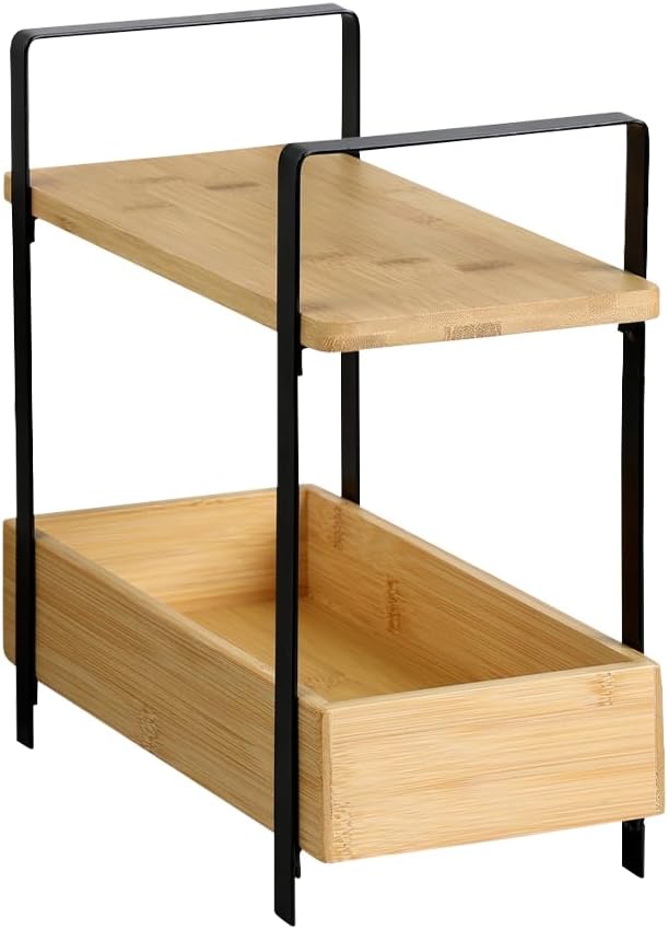 KESPER | Küchenregal 2-etagig, Material: Bambus FSC®-zertifiziert (FSC® C014021) &amp; Metall, Masse: 30