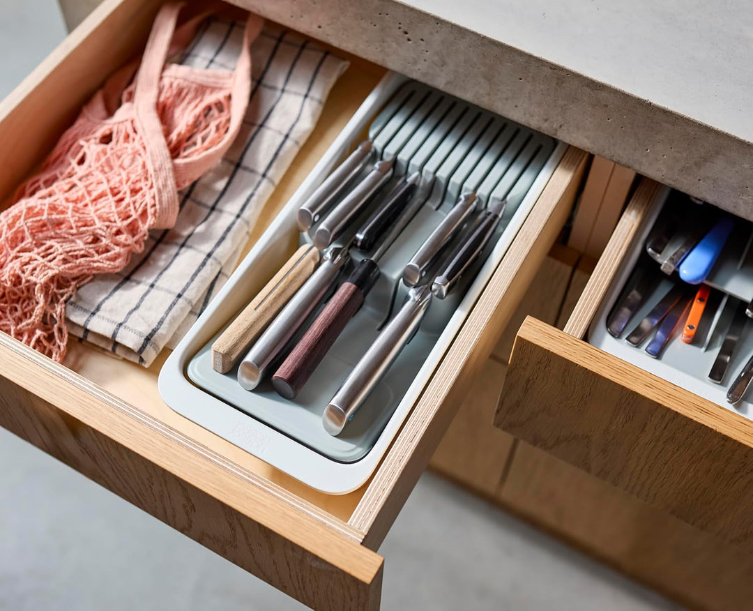 Joseph Joseph DrawerStore 2-Stufiger Messer Organizer, für bis zu 16 Messer, Zerlegbar, recyceltem P