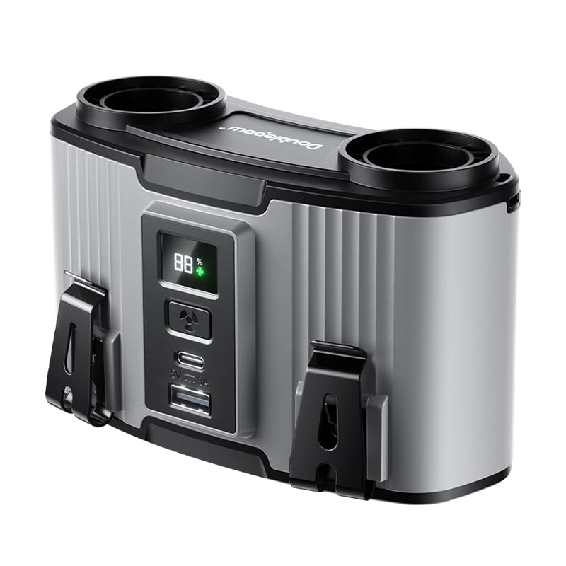 SLuB Tragbarer 4-in-1 Ventilator: Hand-, Hals-, Gürtel- und Tischnutzung. 10 Windgeschwindigkeiten,