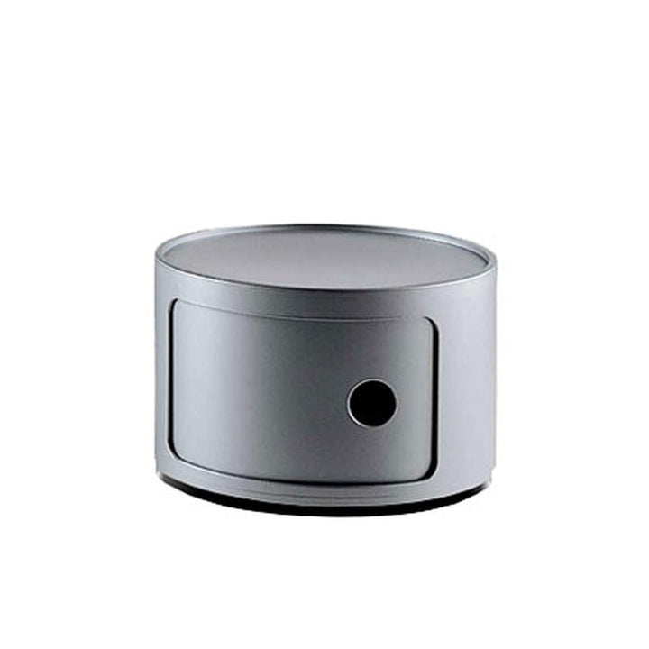 Kartell 4953SI Baukastenelement Componibili rund undurchsichtig Durchmesser 42 x 23,5 cm ABS, silber