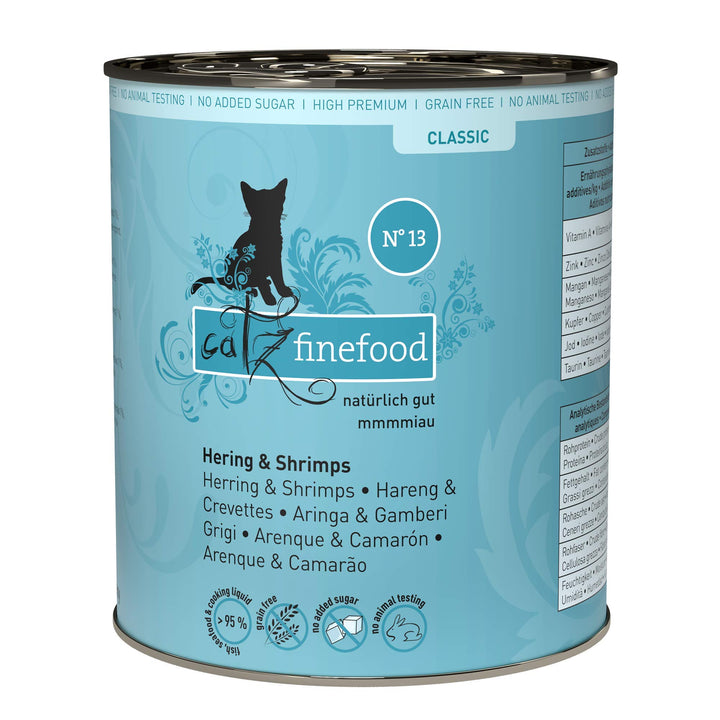 catz finefood N° 13 Hering &amp; Shrimps Feinkost Katzenfutter nass, verfeinert mit Kürbis &amp; Aloe Vera,