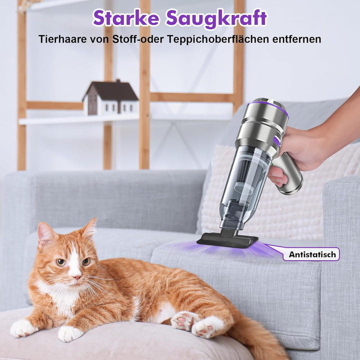 3-in-1 Handstaubsauger Akku,Auto Staubsauger Stark,18000PA Handstaubsauger Kabellos,3-Gang 200000 U/