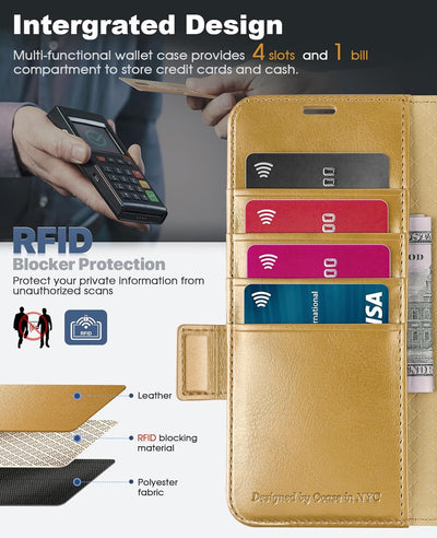 OCASE Hülle Samsung Galaxy Z Fold 5 5G Handyhülle mit [S Pen Halter] [Grenzschutz] [Premium PU Leder