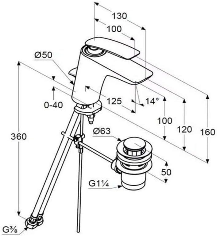 Kludi Balance Waschtisch-Einhandmischer DN 10 schwarzmatt-chrom mit Ablaufgarnitur