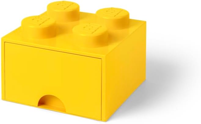 LEGO Stapelbar Aufbewahrungssteine Schublade mit 4 Knöpfe, Gelb, Gelb