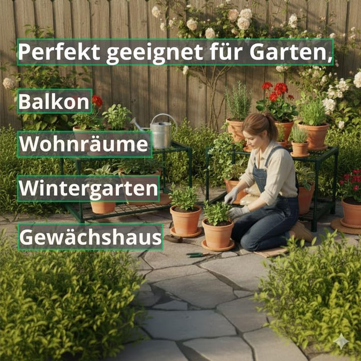 Pflanzenregal - Gartenregal 69x49x39 2er Set Pflanzenständer - Blumenständer Metall - Leiterregal -