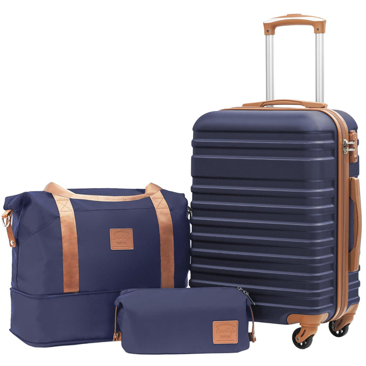 COOLIFE Koffer Trolley Koffer Reisekoffer von ABS Hartschalen Trolley 4 Rollen TSA-Schloss Der Koffe