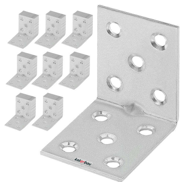 KOTARBAU Winkelverbinder 50 x 50 x 40 x 2 mm mit Sicke Verzinkt Stahl Bauwinkel Montagelöcher Möbelv