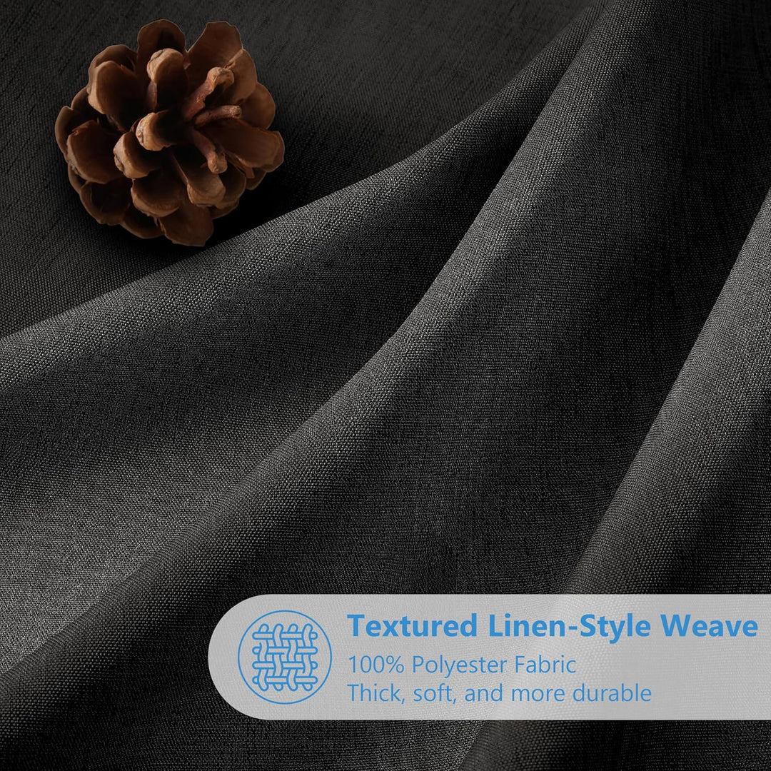 Duschvorhang Leinen mit Metall Duschvorhangringe Stoff Textil Badewannenvorhang Anti Schimmel Bad Vo