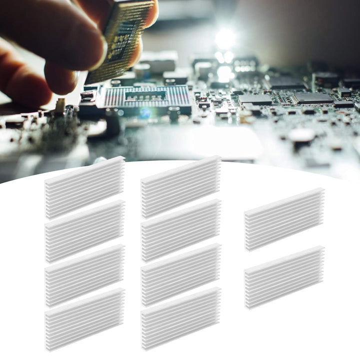 10Pcs Aluminium Kühlkörper, 40x8x100mm Kühler Kühlrippe, für Router, Motherboard, Platine, CPU, Tran