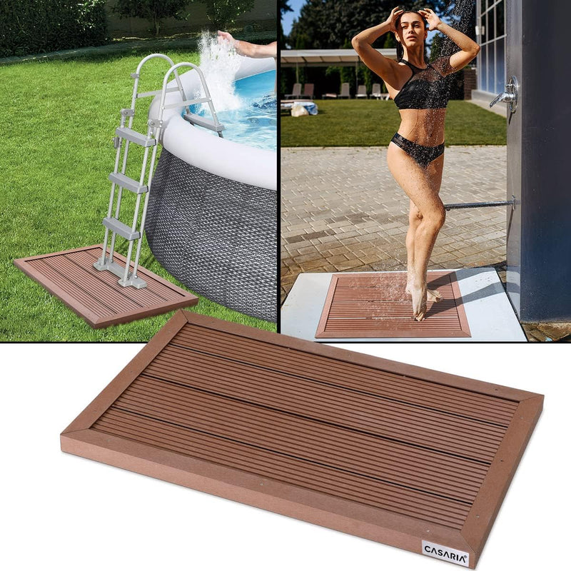 Casaria WPC Bodenelement Solardusche 101x63x5,5cm Anti Rutsch Pads Terracotta Bodenplatte Gartendusc