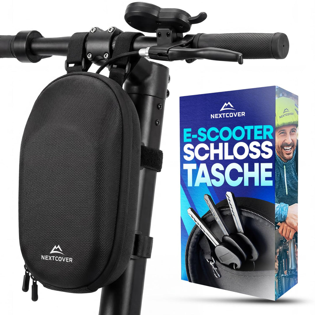 NEXTCOVER® E-Scooter Tasche [EVA Hartschale | Spritzwassergeschützt] | Lenkertasche mit Schlüsselfac