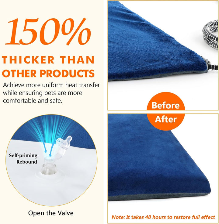 pecute Haustier Heizkissen, Outdoor Heizdecke Haustier wasserdichte IPX7, Elektrisches Heizkissen fü