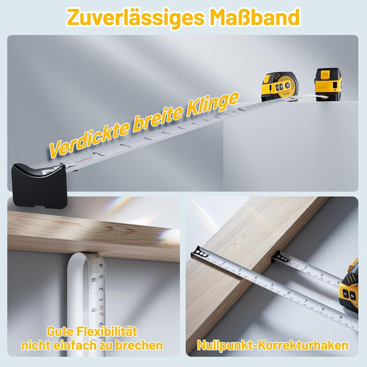 Laser Entfernungsmesser, SAVSEC 2 in 1 80m Laser Massband Digitales Massband mit Laser, Distanzmessg