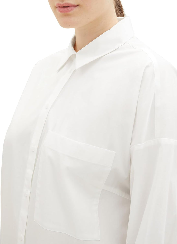 TOM TAILOR Damen Hemdbluse mit Taschen, 44