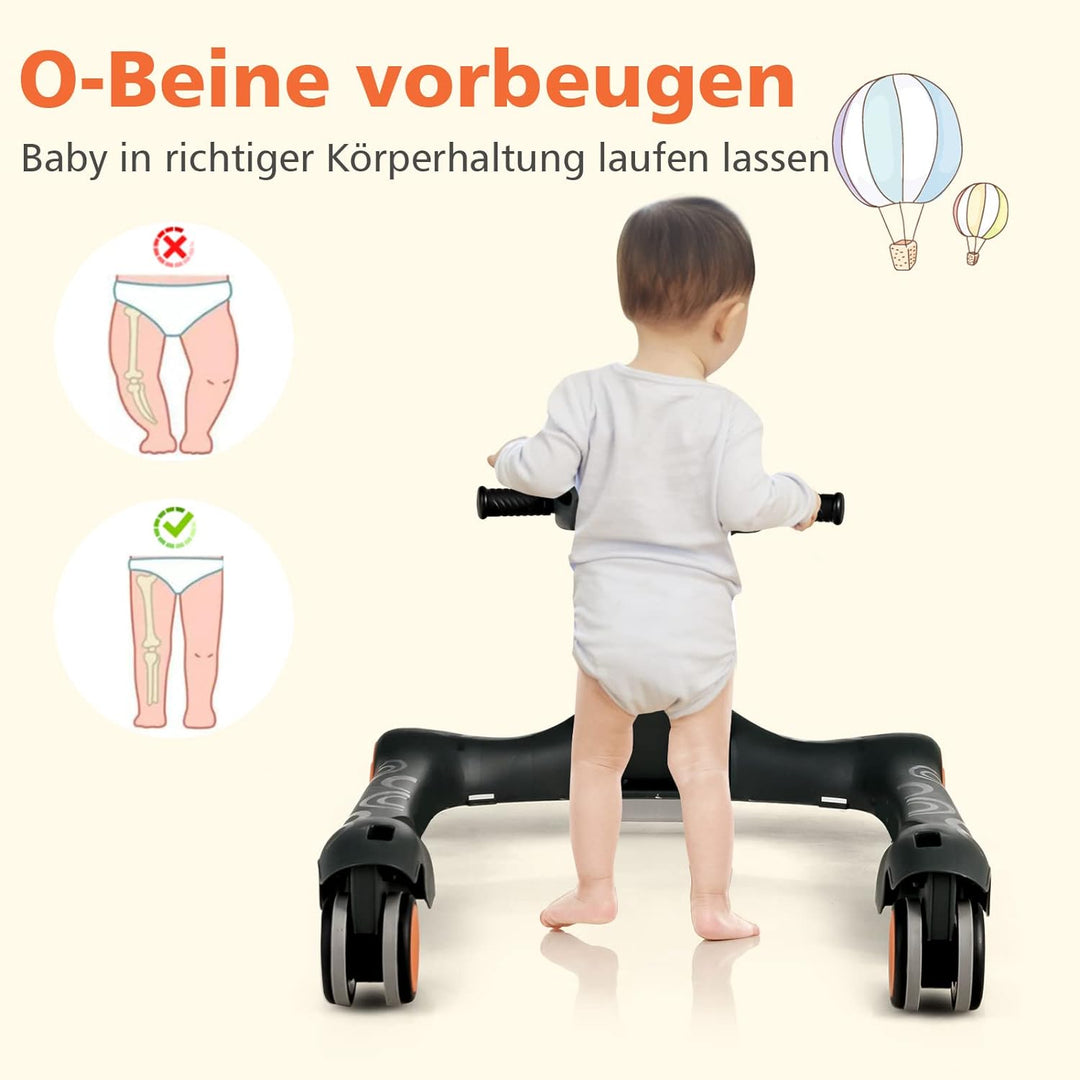 DREAMADE 2 in 1 Lauflernhilfe mit Musik & Licht, Baby Walker Höhenverstellbar & Klappbar, Lauflernwa