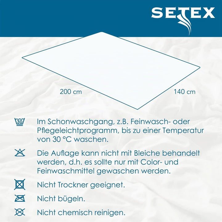 Setex - Matratzenunterlage Classic mit Noppen 140x200cm - Rutschfester Matratzenschoner zum Auflegen