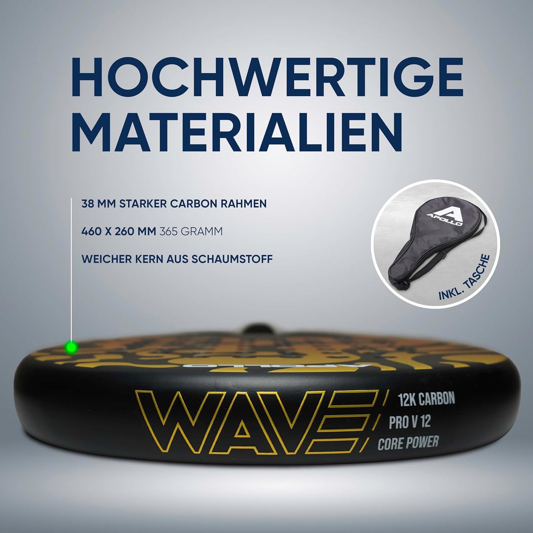 Apollo Padel Schläger - Padelschläger für Anfänger und Fortgeschrittene, Carbon-Schläger für Damen u