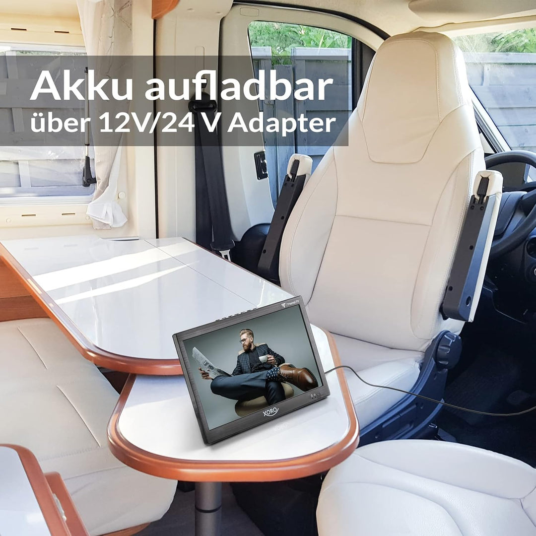 Xoro PTL 1050 V2 - 10.1" Tragbarer DVB-T/T2 Fernseher, Irdeto-Entschlüsselungssystem (inkl. 6 Monate