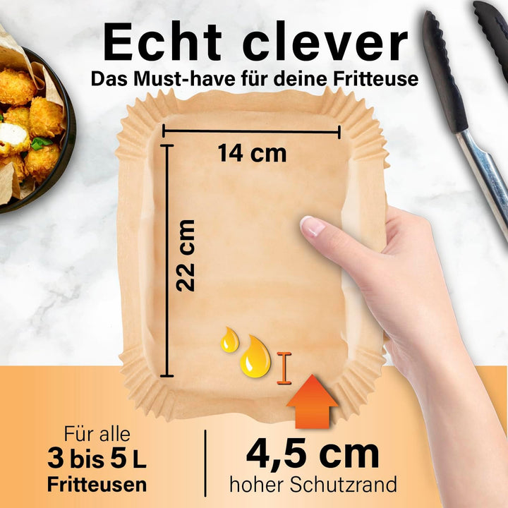 GOURMETmaxx Backpapier für Heissluftfritteuse, 3 bis 5 Liter | Backpapierschale – antihaftbeschichte