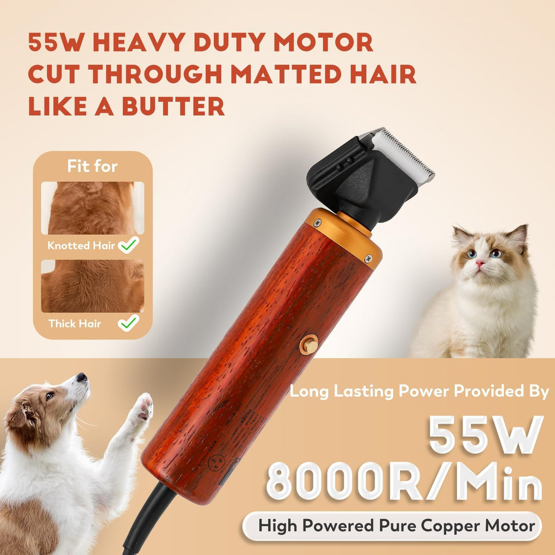 CGOLDENWALL Hundeschermaschine Leise Profi 55W, Geräusch- Und Vibrationsarm Katze Tierhaarschneider,