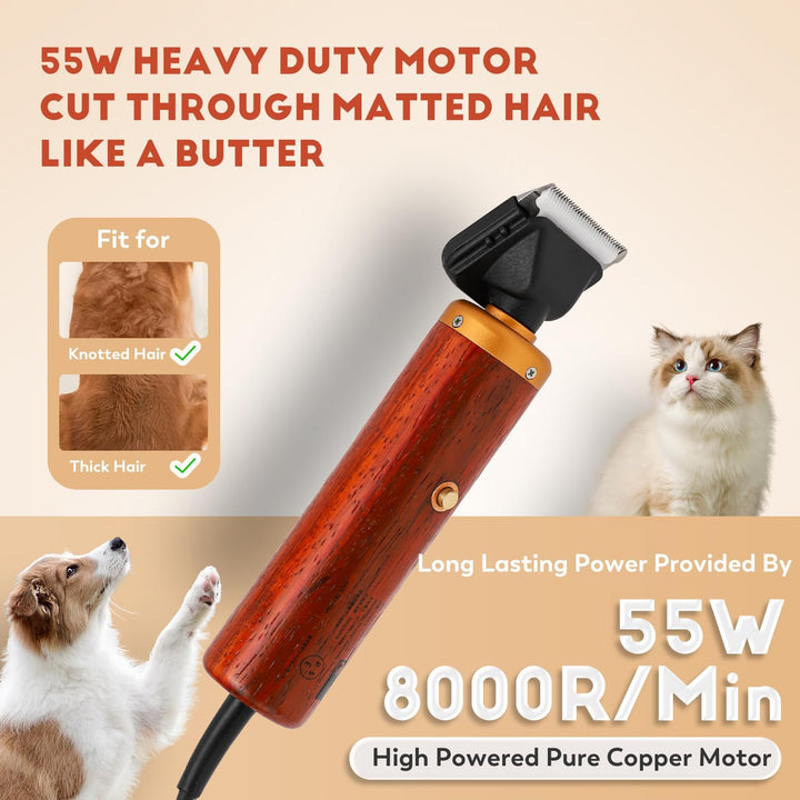 CGOLDENWALL Hundeschermaschine Leise Profi 55W, Geräusch- Und Vibrationsarm Katze Tierhaarschneider,