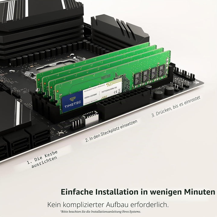 Timetec 8 GB DDR4 2666 MHz PC4-21300 Nicht-ECC ungepuffert 1,2 V CL19 1Rx8 Single Rank 288 Pin UDIMM