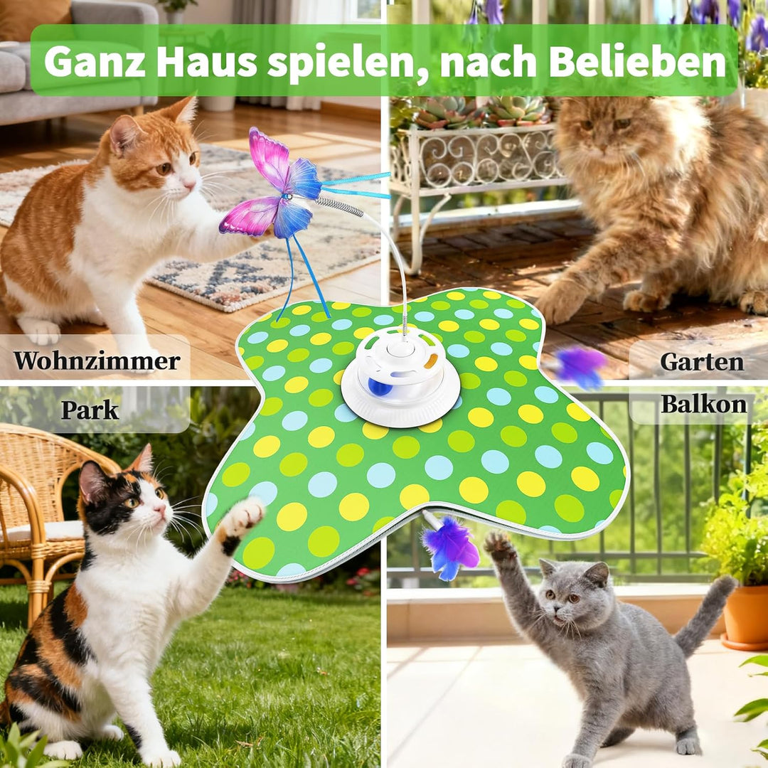 Interaktives Katzenspielzeug Elektrisch: 3-in-1 Automatisches Katzen Spielzeug abs-Material mit Flut