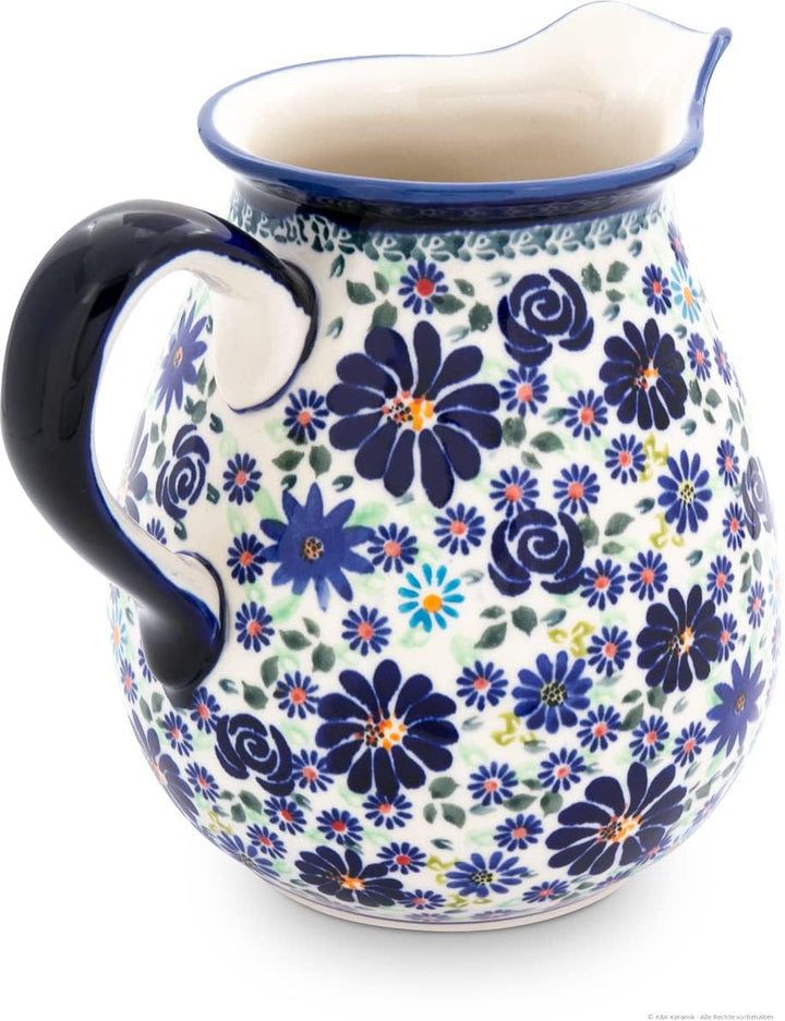 Bunzlauer Keramik Krug bauchig gross 2 Liter Ø21,0cm, H=19,5cm, Dekor DU126