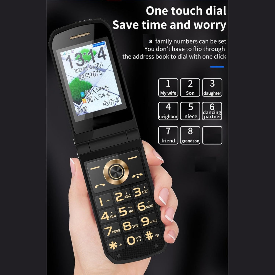 G9000 Flip Phone Entsperrtes GSM-Dual-SIM-Handy für Senioren (Rot) EU-Stecker Rot, EU-Stecker Rot