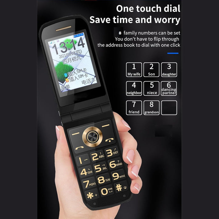 G9000 Flip Phone Entsperrtes GSM-Dual-SIM-Handy für Senioren (Rot) EU-Stecker Rot, EU-Stecker Rot
