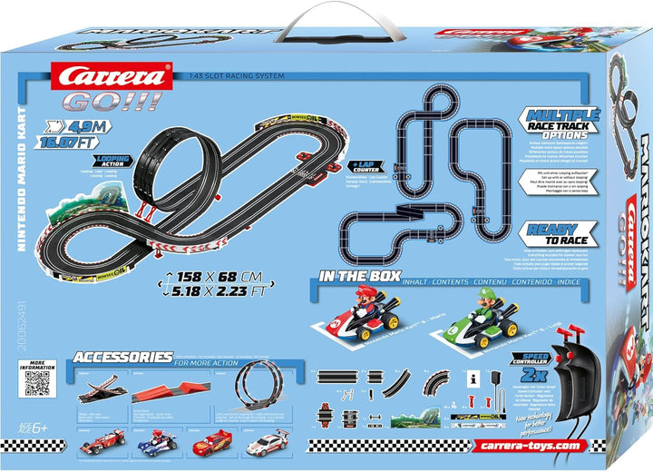 Carrera 20062491 GO!!! Nintendo Mario Kart 8 Rennstrecken-Set | 4,9m elektrische Carrerabahn mit Mar