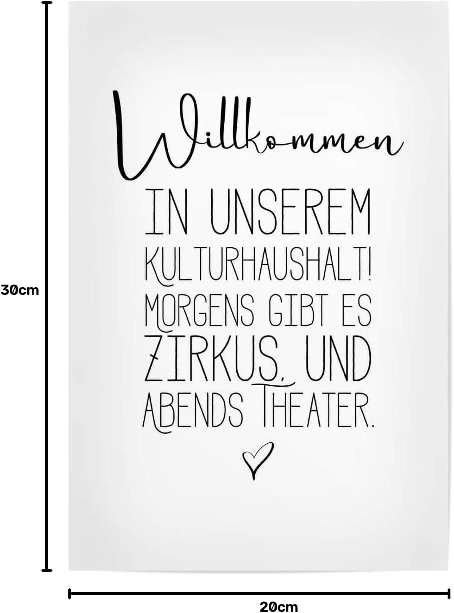 artboxONE Poster 30x20 cm Typografie Kulturhaushalt - Bild Typografie eingangsbereich Familie