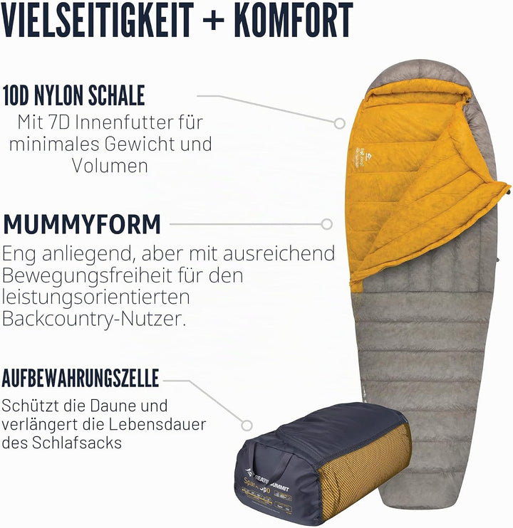Sea to Summit Spark SPIV -15 Grad - Daunen Winterschlafsack long Zip links, long Zip links