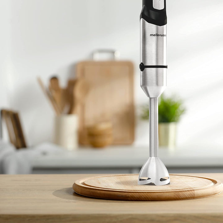 Mellerware - Handmixer Spiro! | 1000W Elektrohacker | Edelstahl | Einstellbare Geschwindigkeit | LED